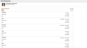 Absence Request History Download to Excel - Fig 3: View Request page for an employee