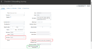 Fig-06 - Enabling “Open report on same tab as task” option within “Know Your Team” task