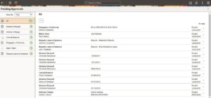 Fig 1.15 Pending Approvals on the Approval Tile in MSS