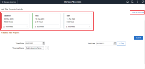 Absence Cards - View Recent Absences Request - PeopleSoft PUM 45 - Manage Absence Self-Service Page