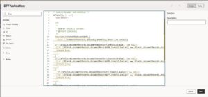 Creating a Validation for DFF Fields in Document of Record Using Visual Builder Studio - Oracle HCM Cloud - Fig 11: Javascipt coding Dialogue box