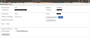 PeopleSoft Campus Solutions E-Verification Module for Student Background Check - Fig 2 - E-verification Page with details