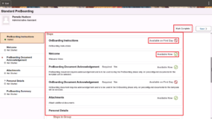 Fig 2 - Managing Tasks During Pre-Boarding