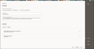 Create Survey Manager Experience with Oracle Core HR - Fig 5: Option Create Survey With AI Assist
