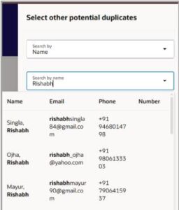 Enhanced Candidate Duplicate Check in Oracle Redwood | VBS Upgrade - Fig 3: Potential Candidates