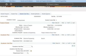 PeopleSoft Enterprise CS Student Records Version 9.2 - Student Program Plan Overview -- Fig 3: Student Sub Plan