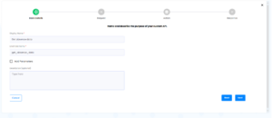 Name and describe the purpose of your custom API 