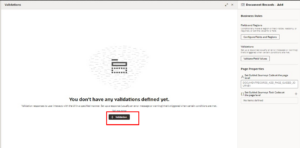 Creating a Validation for DFF Fields in Document of Record Using Visual Builder Studio - Oracle HCM Cloud - Fig 5: Select the Validation Icon