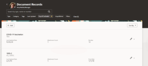 Fig 6 - Hidden Download button on the Document Records list page.| Updates in Oracle HCM 24C | Unlocking Redwood Features