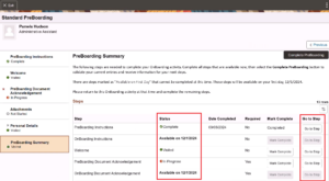 Fig 6 - Pre-Boarding Summary Page
