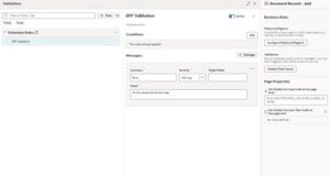 Creating a Validation for DFF Fields in Document of Record Using Visual Builder Studio - Oracle HCM Cloud - Fig 6: Validation Rule Tab