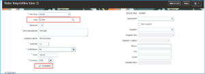 Requisition-Line-Form-page-Oracle-ERP-Cloud Touchless Buying 