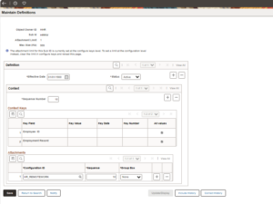 Limit Attachments in HCM – PeopleSoft PUM 52 Update -- Fig 2: Maintain Definitions Page