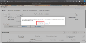 Fig 3: BY PAYLINE DESELECT OK | Enhancing Payroll Efficiency with the 'Okay to Pay All' Feature | HCM PeopleSoft Image 50