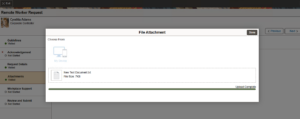 Limit Attachments in HCM – PeopleSoft PUM 52 Update - Fig 3.1: File Attachment Page (Remote Worker Request)