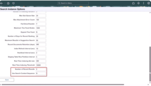 Peoplesoft 8.62 - Simplified Global Search - Fig.4 Search Instance Options Page