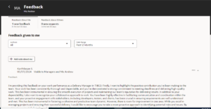 Fig 5 -Feedback Page -- Enhance Feedback with AI Assistance in Oracle HCM Cloud