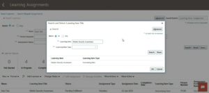 Noncatalog Course Request in Oracle Learning Cloud -- Fig 3.1: Learning Administrator Course Catalog page