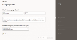 Delivering Timely Updates and Opportunities with HCM Communicate - Fig 4: Add Post Campaign Info Section