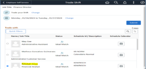 PeopleSoft-HCM-personalize-my-team-for-manager-Select Trade Shift Co-worker