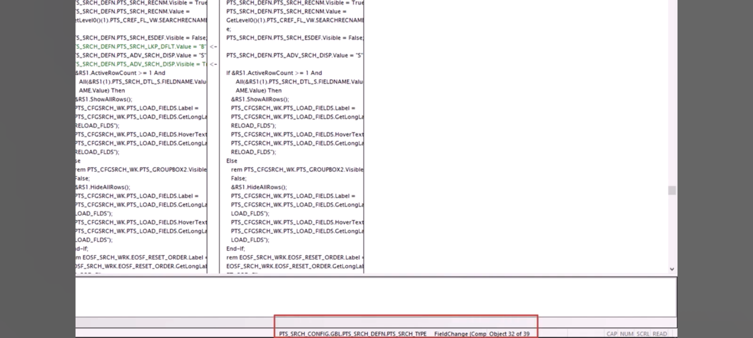 PeopleSoft Compare Report Navigation Enhanced in PeopleTools 8.62 - Fig 5: Total number of objects
