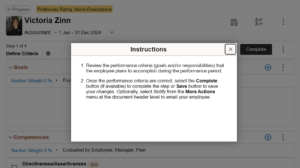 PeopleSoft HCM PUM 51 - Enhancing ePerformance with Instructions at Step level and Section Level - Step Level Instruction Image (1.2)
