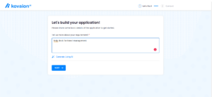 Application creation prompt 