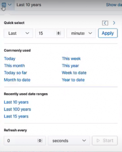 Calendar – Date Filter options for Kibana Visualizations